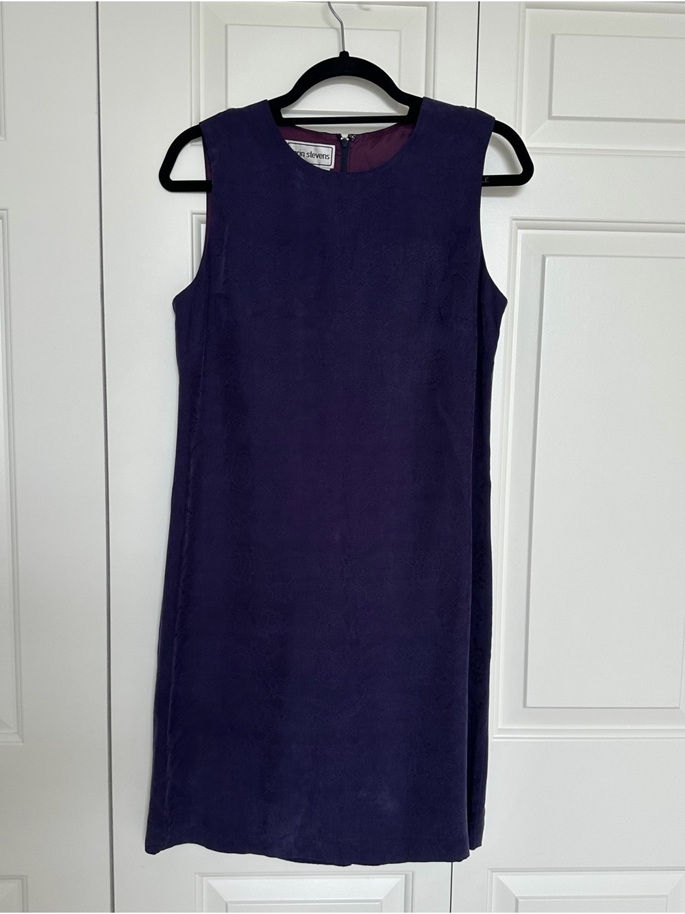 Vintage Karin Stevens Sleeveless Midi Dress in Deep Purple